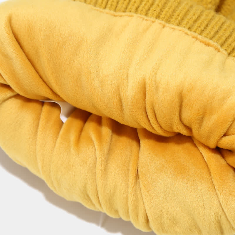 Kvinnors Stickat Tillbehörsset Hatt Halsduk Handskar Mjukt Material-4
