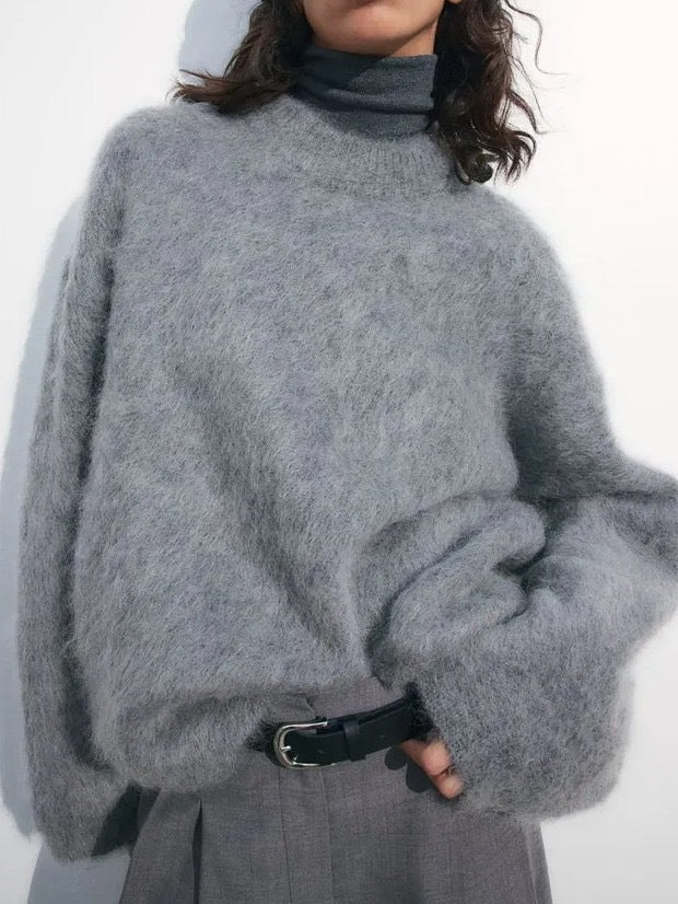 Dam Pullover Överdimensionerad Mohair 2