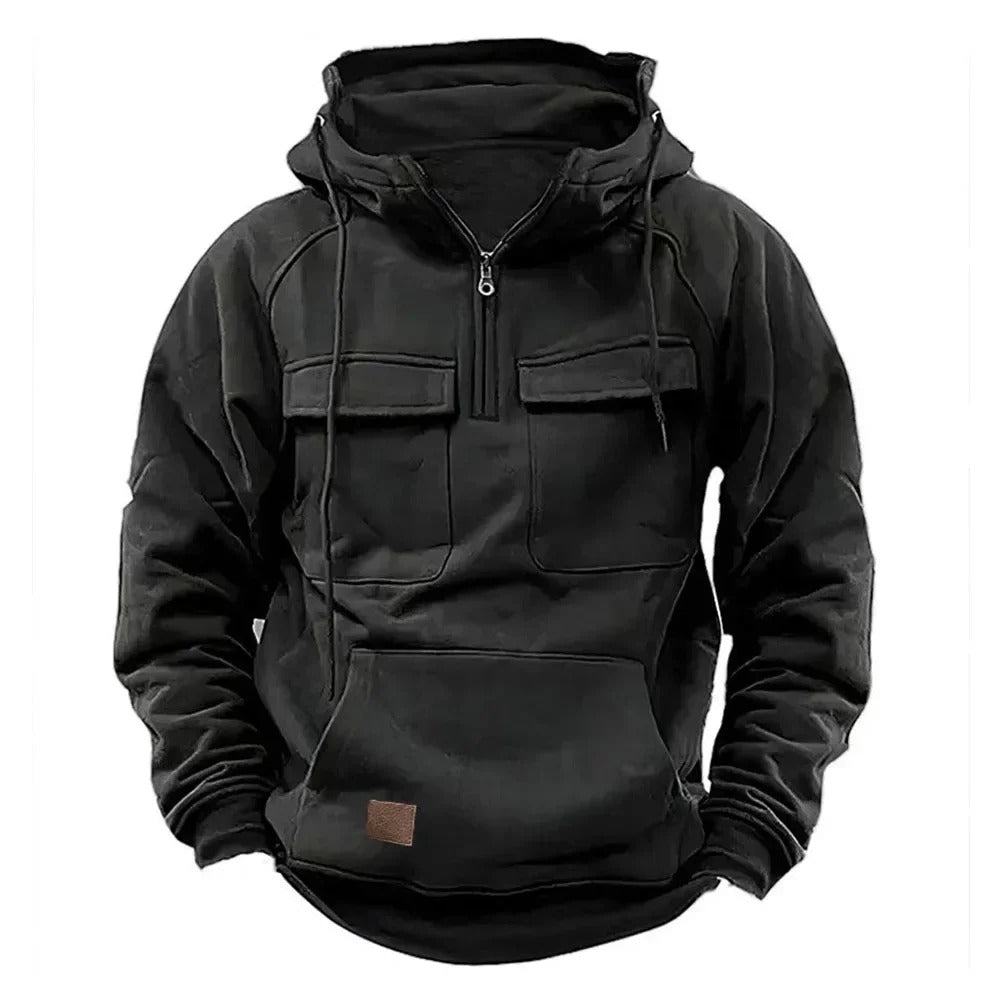 Herr Taktisk Hoodie Halvzip Polyester-4