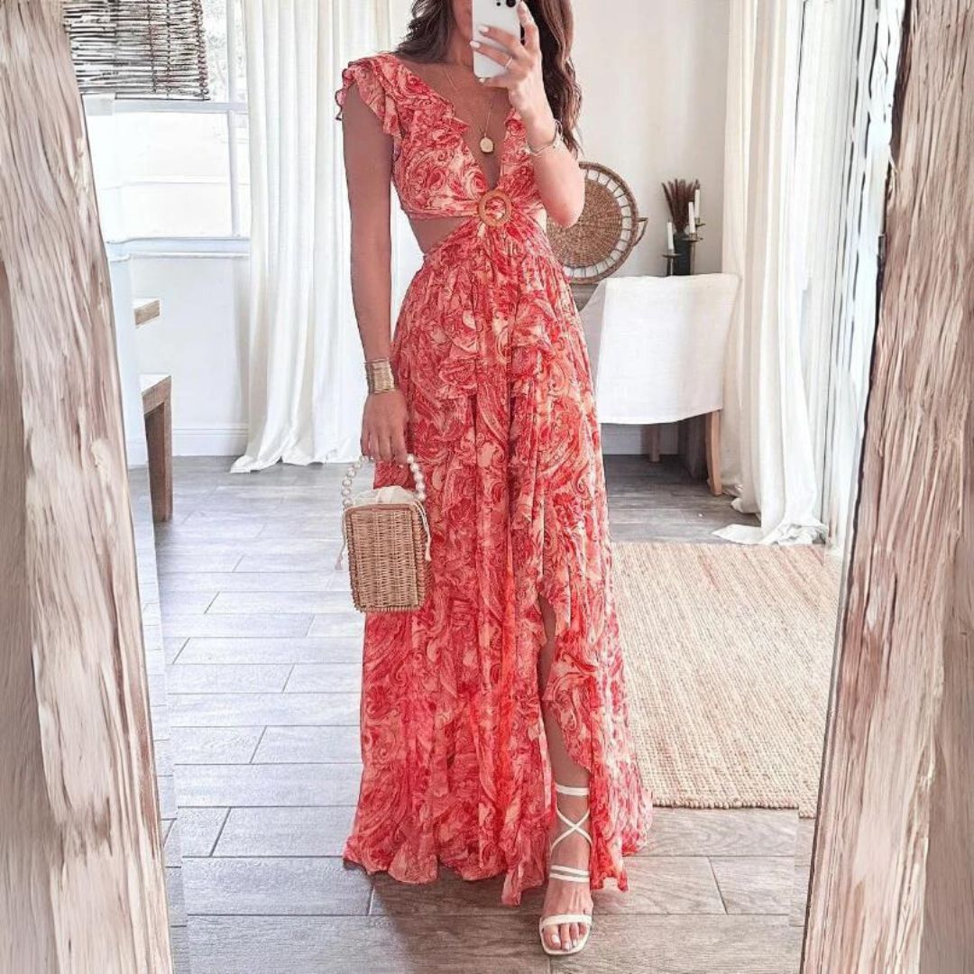 Variant image for Kvinna Klänning Ärmlös Ruffles Polyester-1