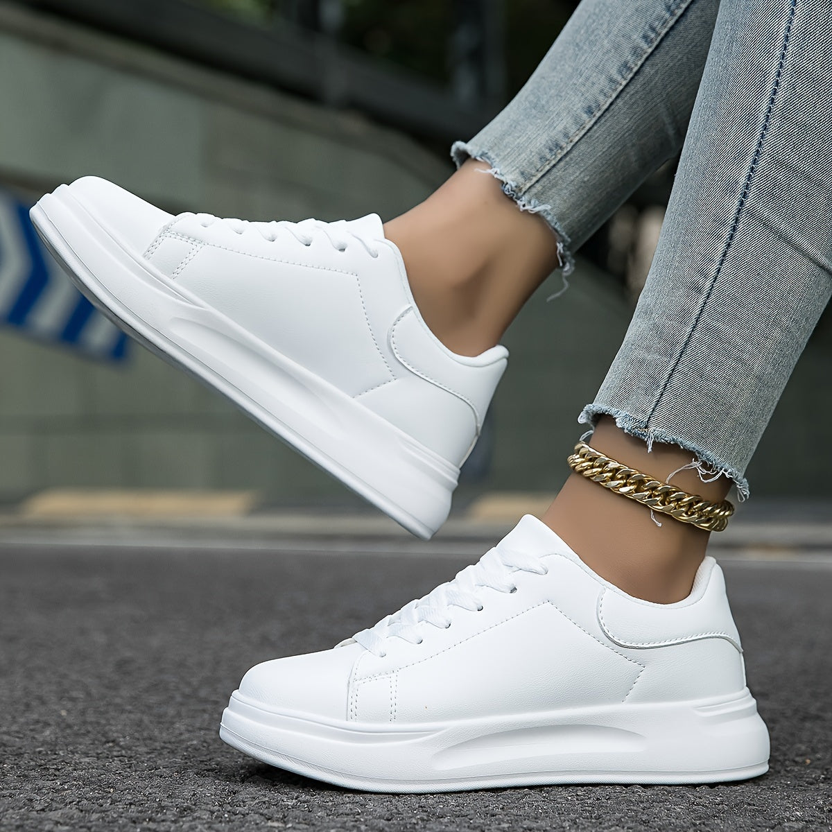 Kvinnors Sneakers Ortopedisk Design Vit Läder-6