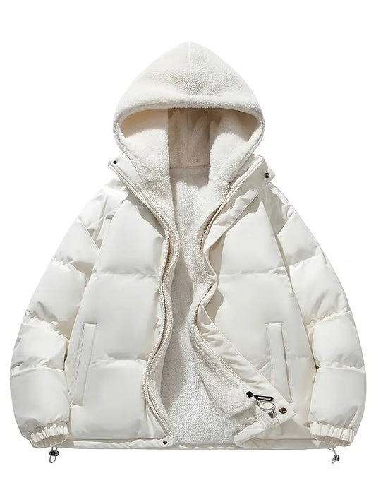 Herrjacka Vinter Hoodie Mjuk Fleece-1
