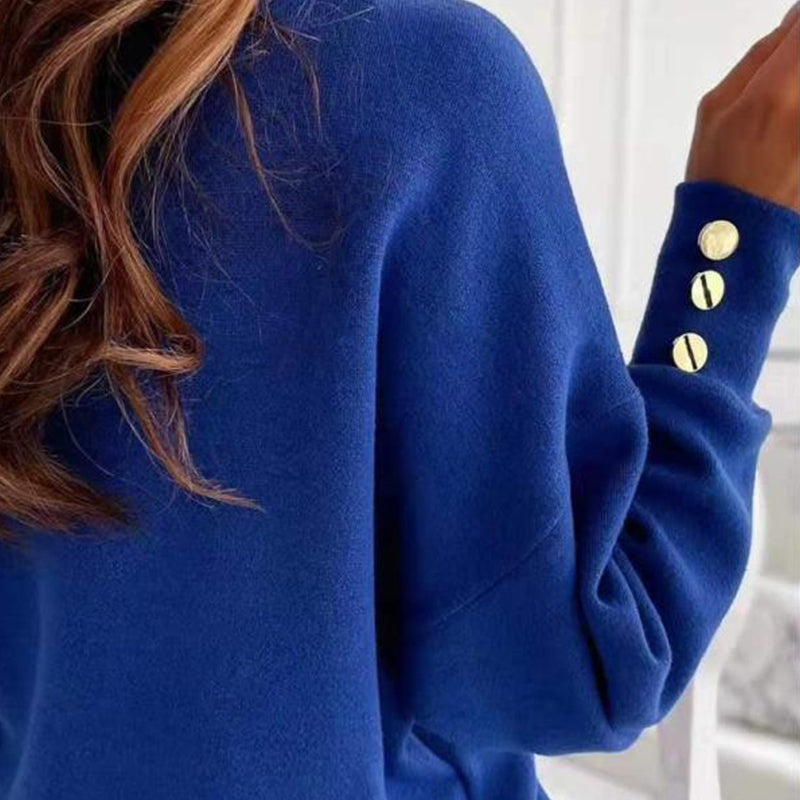 Dam V-hals Tröja Långärmad i Mjuk Bomull 5