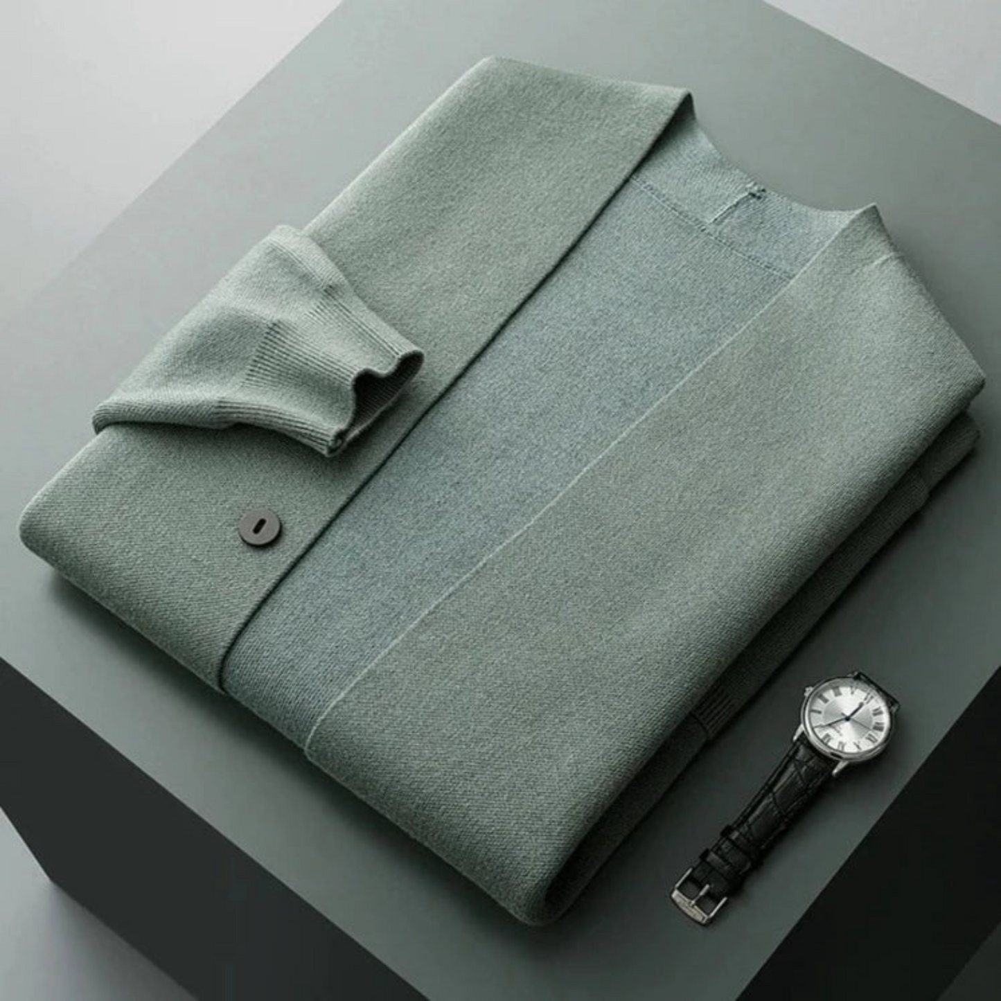 Dam Lång Kofta Cardigan i Mjuk Ny Ull med Pinstripe Detaljer-4