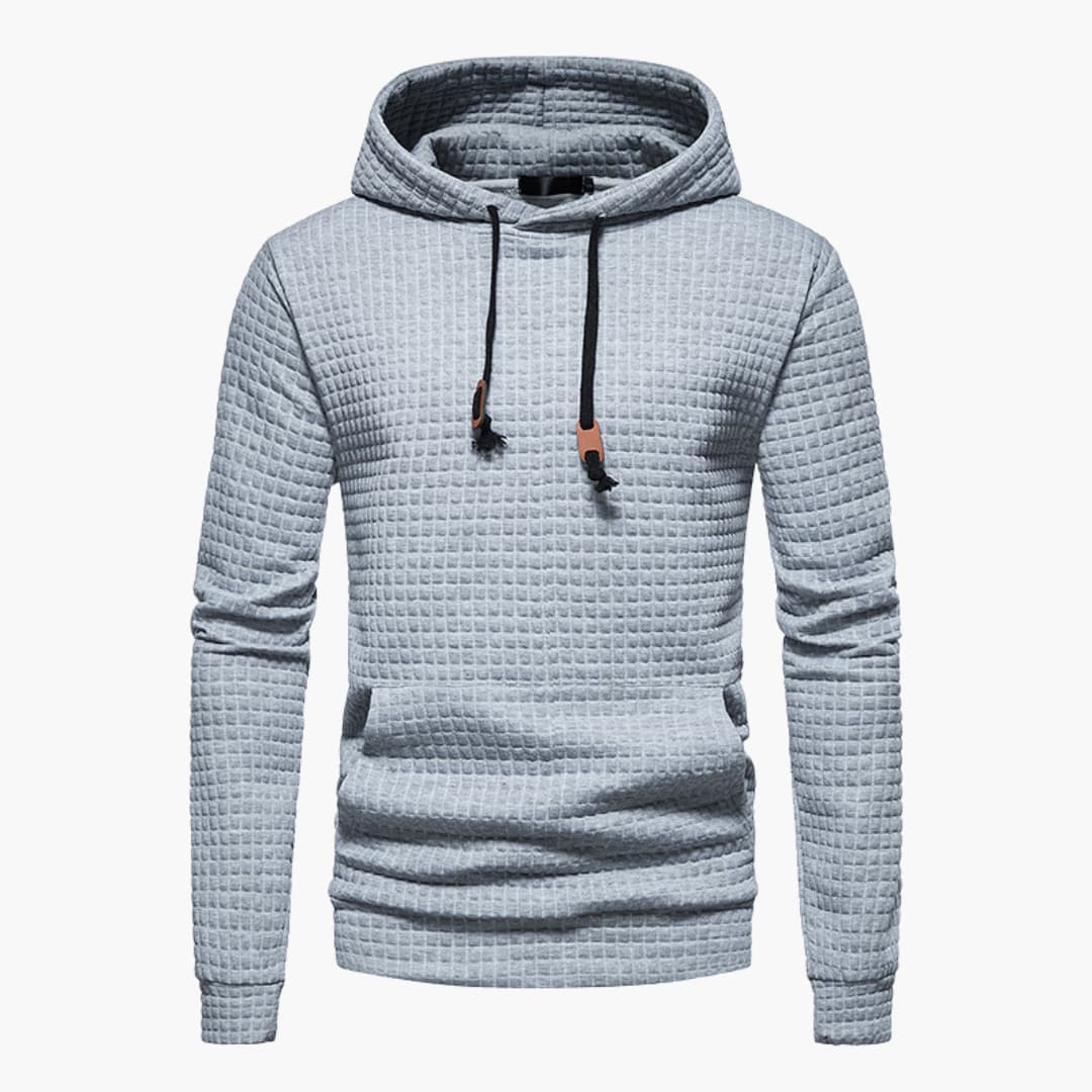 Lång Hoodie Dam med Huva och Karomönster i 100% Bomull - Avslappnad Passform för Kyliga Dagar 3
