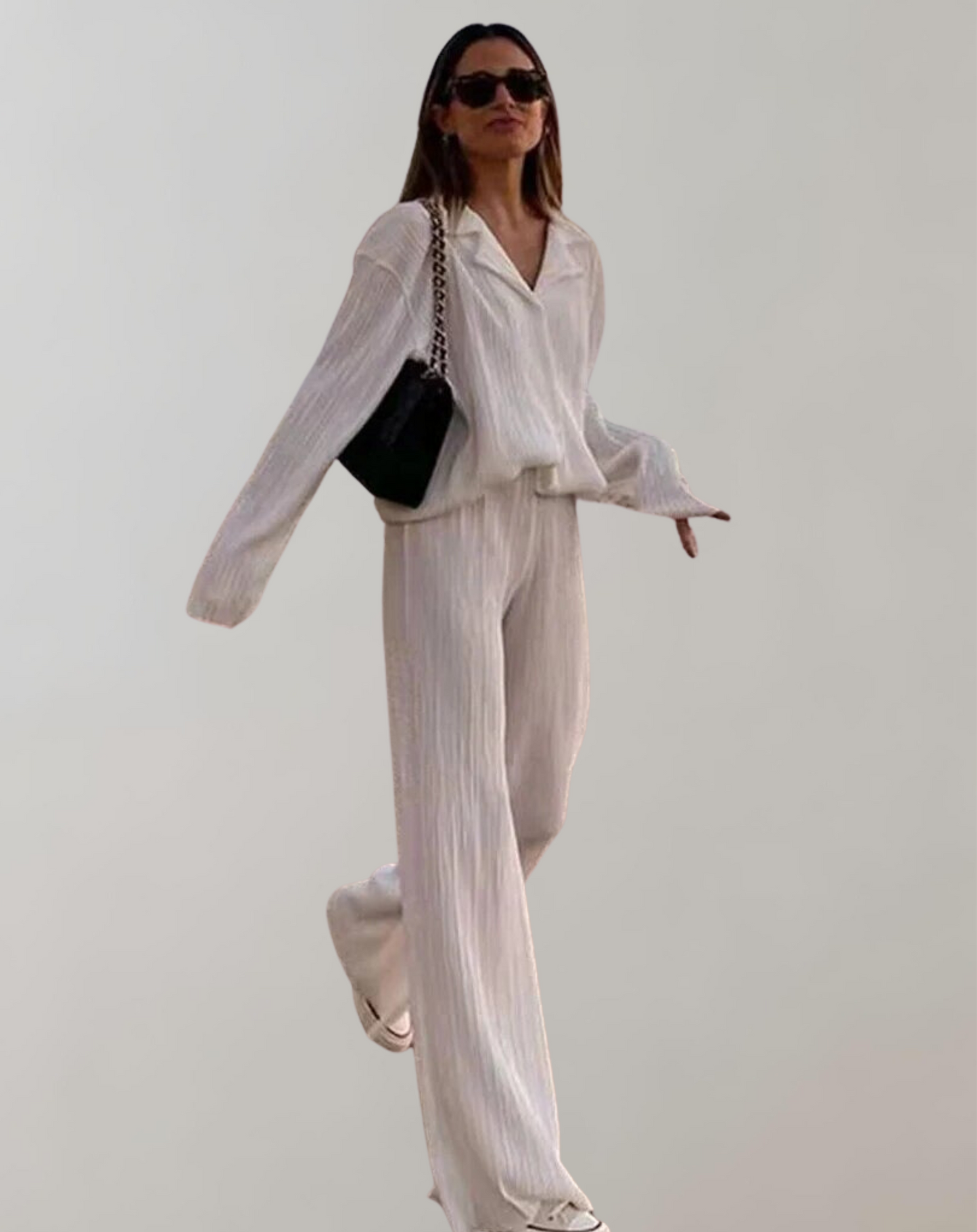 Variant image for Kvinnors Byxor och Toppset Mjukt Tyg Elegant Design-7