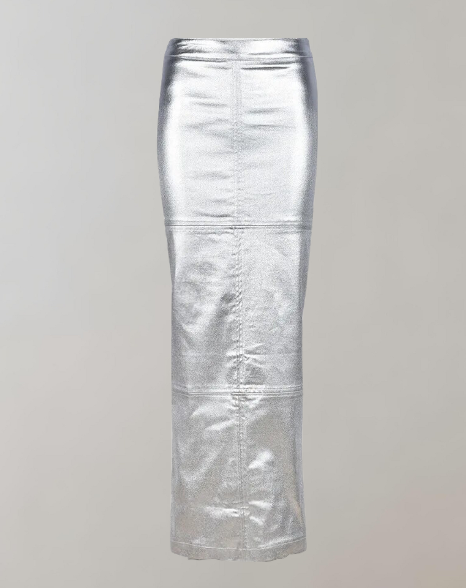 Variant image for Kvinnors Lång Kjol Hög Midja Metalliskt Tyg Maxi-4
