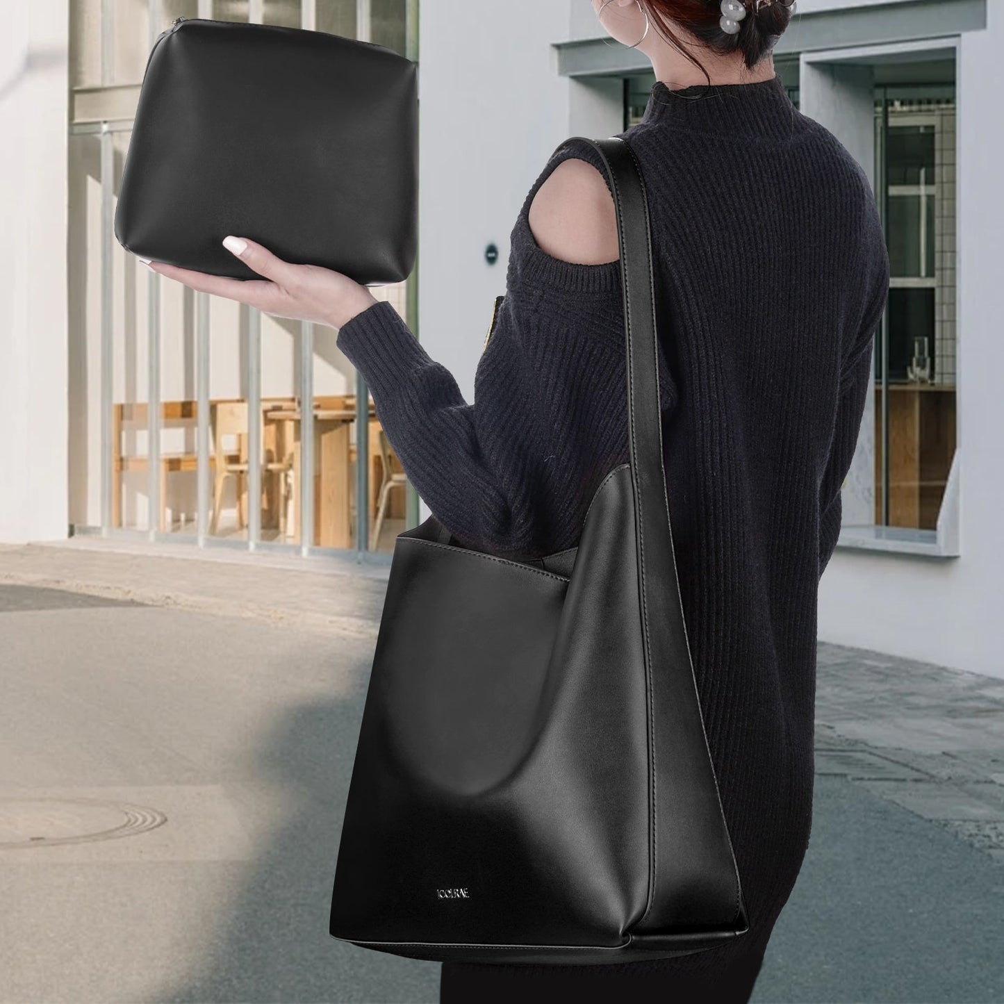 Dam Hinkväska Modern PU-läder Rymlig Design-3