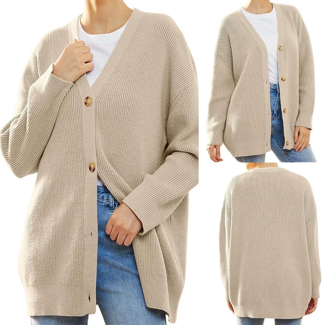 Damjacka Lång Cardigan Stickad Akryl-3