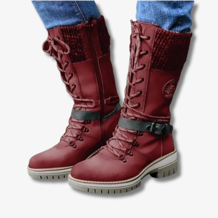 Dam Snörstövlar Elegant Läder-4