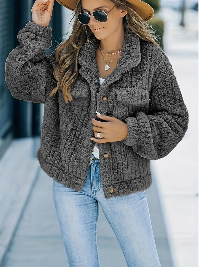 Variant image for Damjacka med Knappar Elegant Polyester för Dam-13