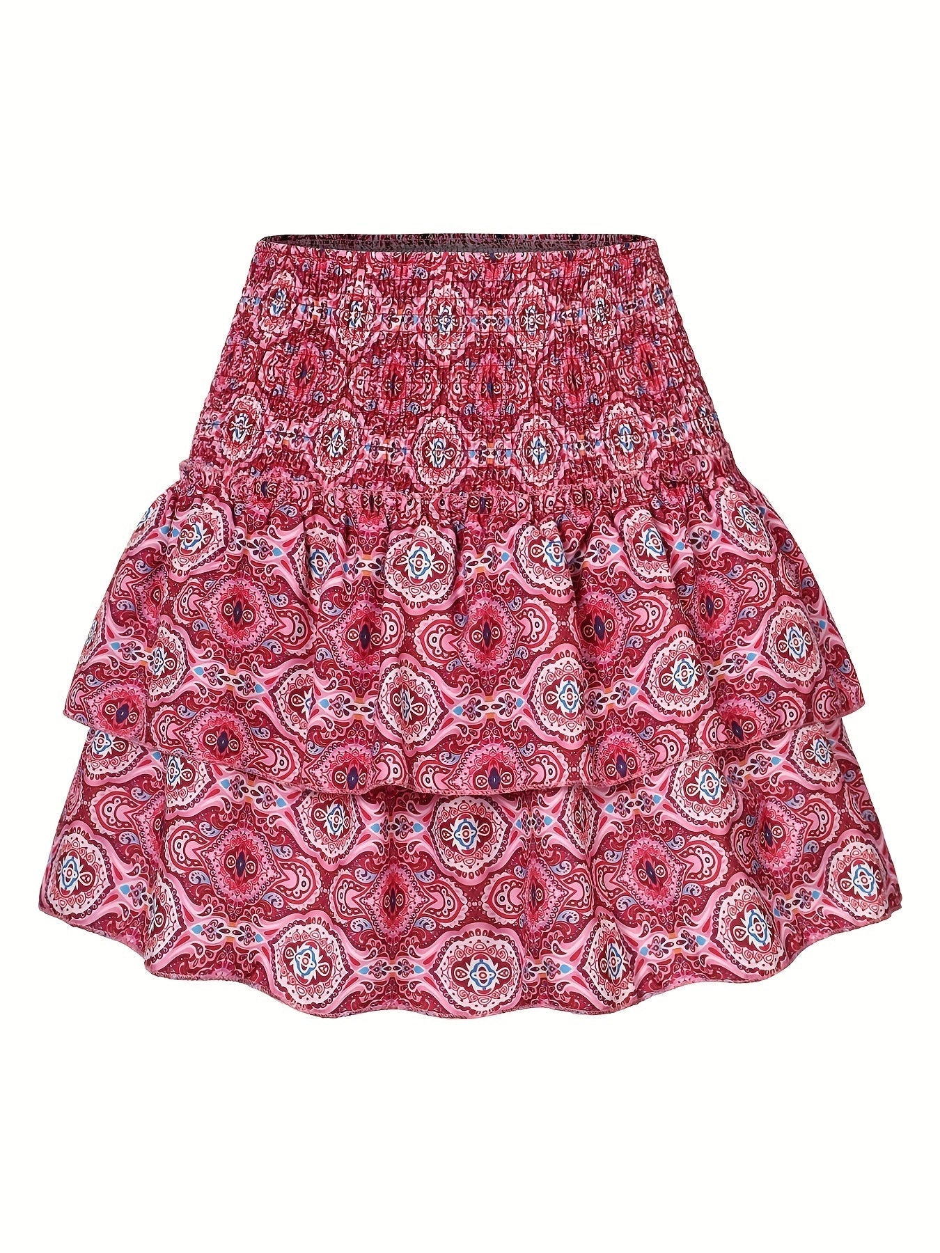 Kvinna Casual Kjol Kapslad Nederkant Polyester Tropiskt Mönster-1