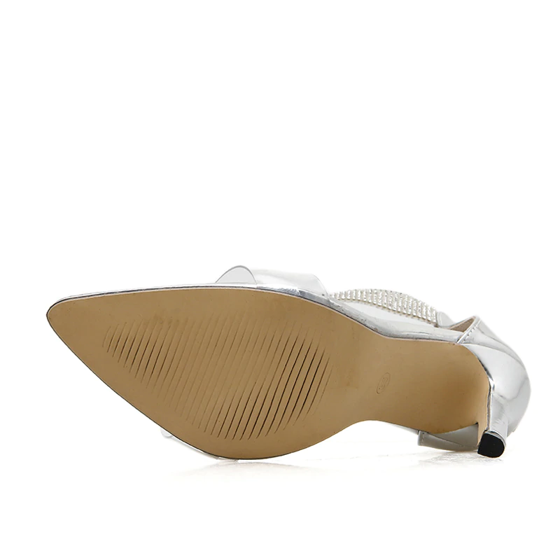 Dam Sandal Med Öppen Tå och Blixtlås i PVC – Hög Klack över 8 cm, Elegant Ankelband för Sommarens Fester 4