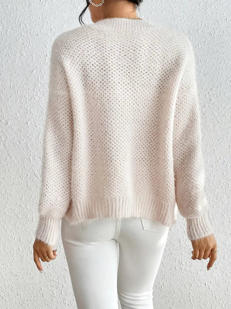 Dam Kardigan Knapp Mjuk Akrylblandning-4