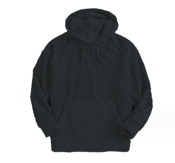 Hoodie Herr Modern Mjuk Polyester med Huva och Ribbade Detaljer 11