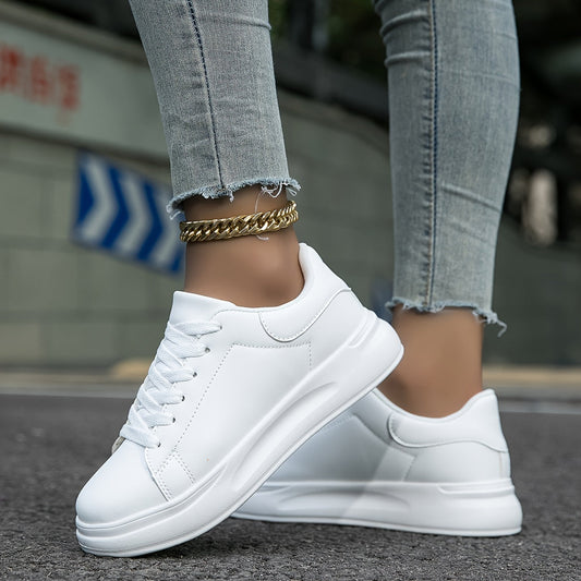 Kvinnors Sneakers Ortopedisk Design Vit LĂ€der-1