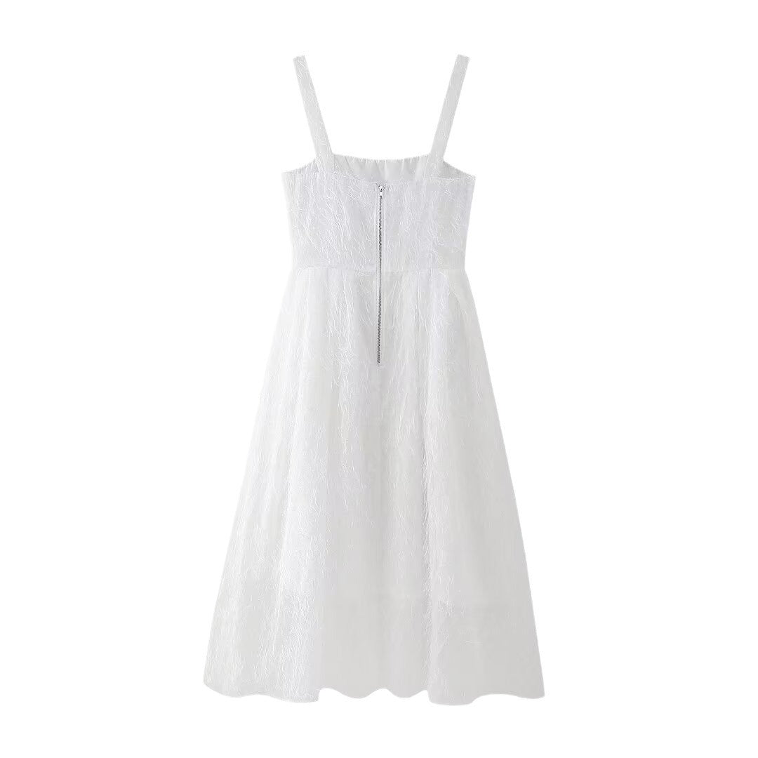 Damernas Ärmlösa Festklänning med Tofsdetaljer i Polyester-4