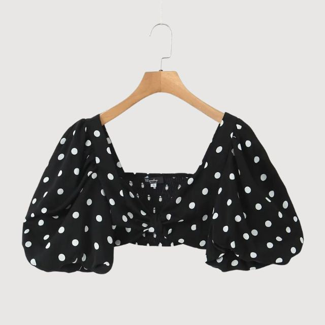 Dam Tvådelad Set Puffärmar Maxikjol Polyester Sommarkläder-5