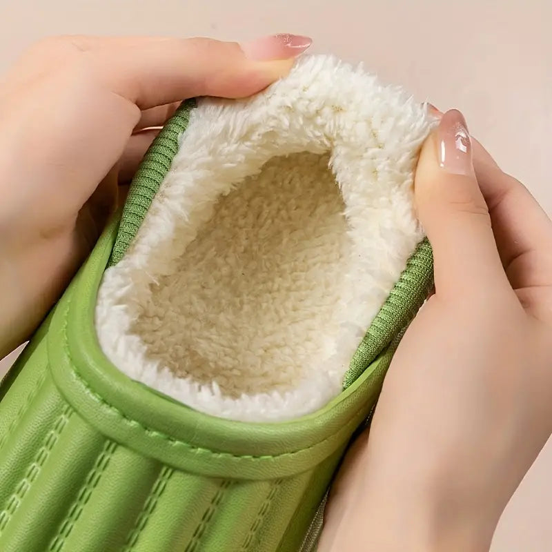 Herrtofflor Mjuka Fleece Rutschfria Sulor Komfortabel Inomhusdesign-2