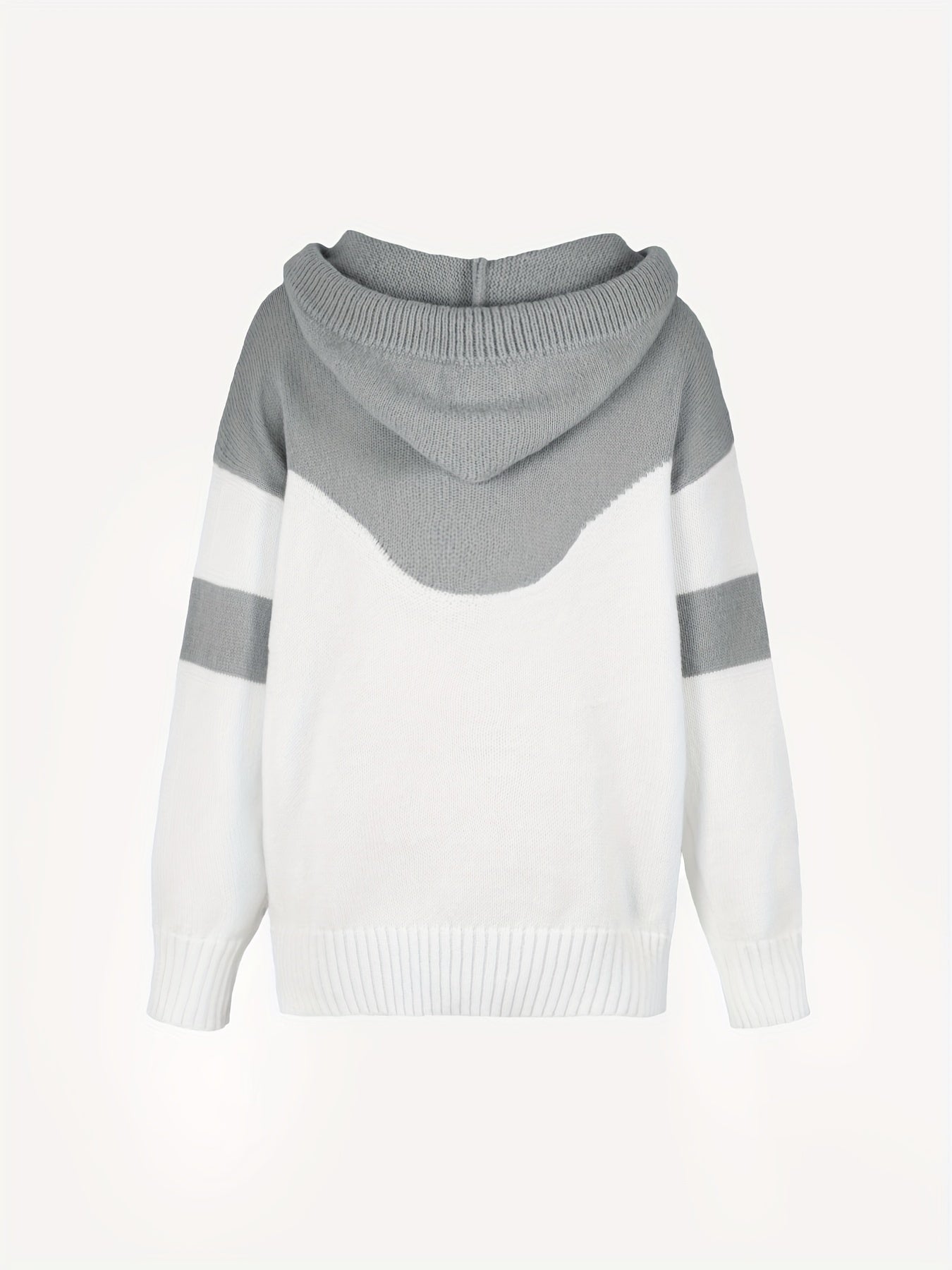 Dam Färgblock Hoodie Justerbar Huva Hållbart Tyg-2