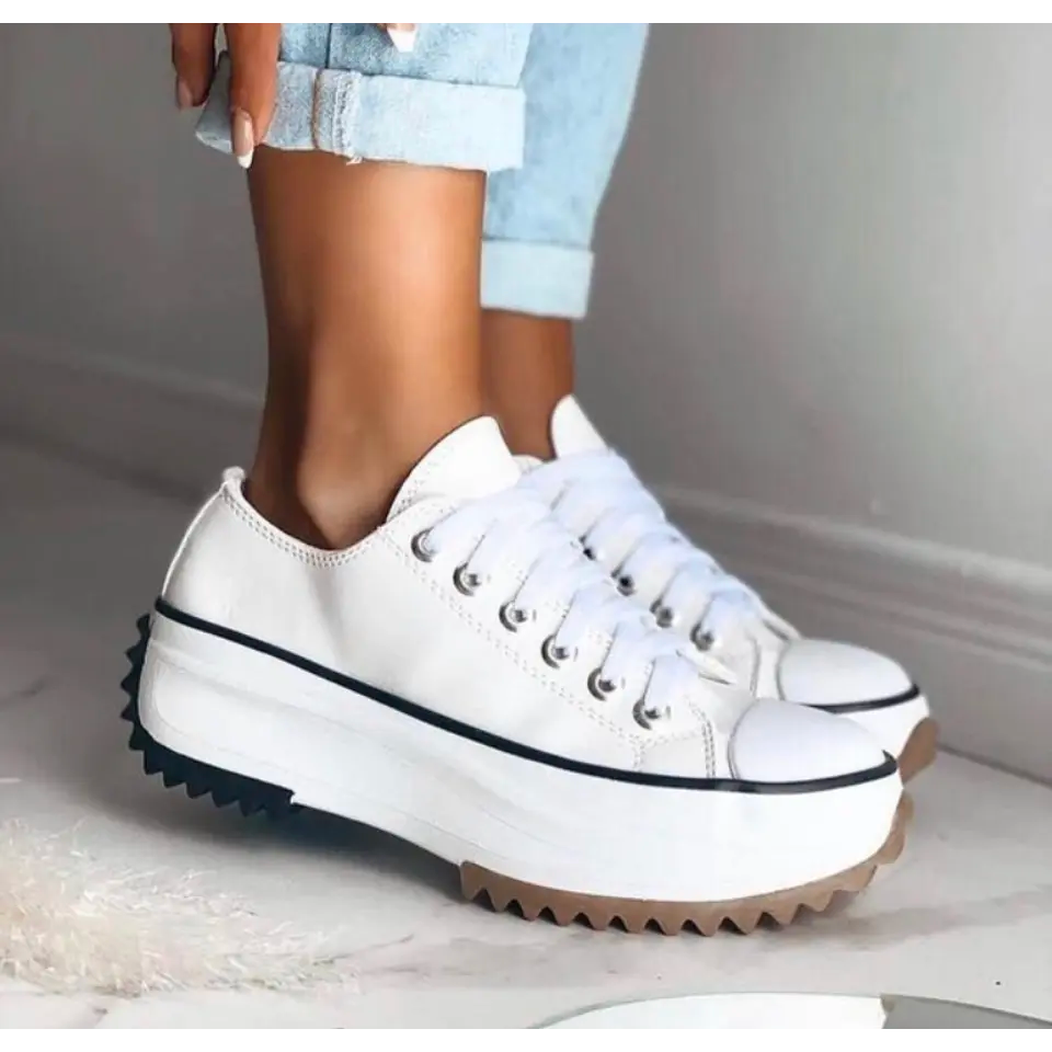 Kvinnors Sneakers Platå Ergonomisk Syntetiskt Läder-3