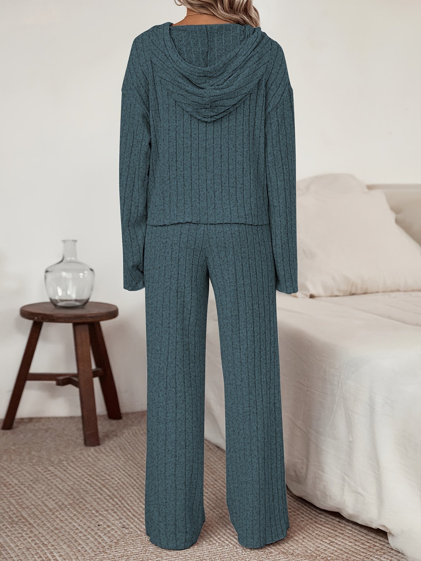 Kvinnors Hoodie Enfärgad Regular Fit Bomull 2