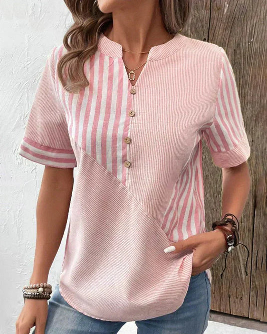 Vit Dam Blus MÄngsidig Polyester Elegant Komfortabel-1