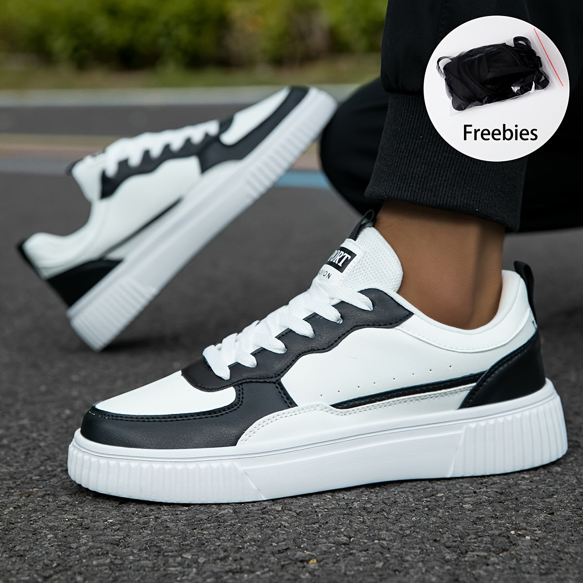 Herr Sneakers Vintage Låg Top Snörning Textil-1