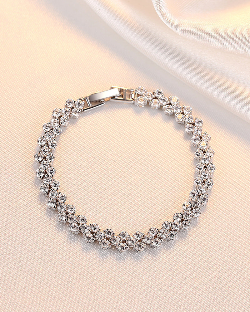 Kvinnors Tennisarmband Silver med Hjärt-Zirkoniumstenar Elegant Design-4