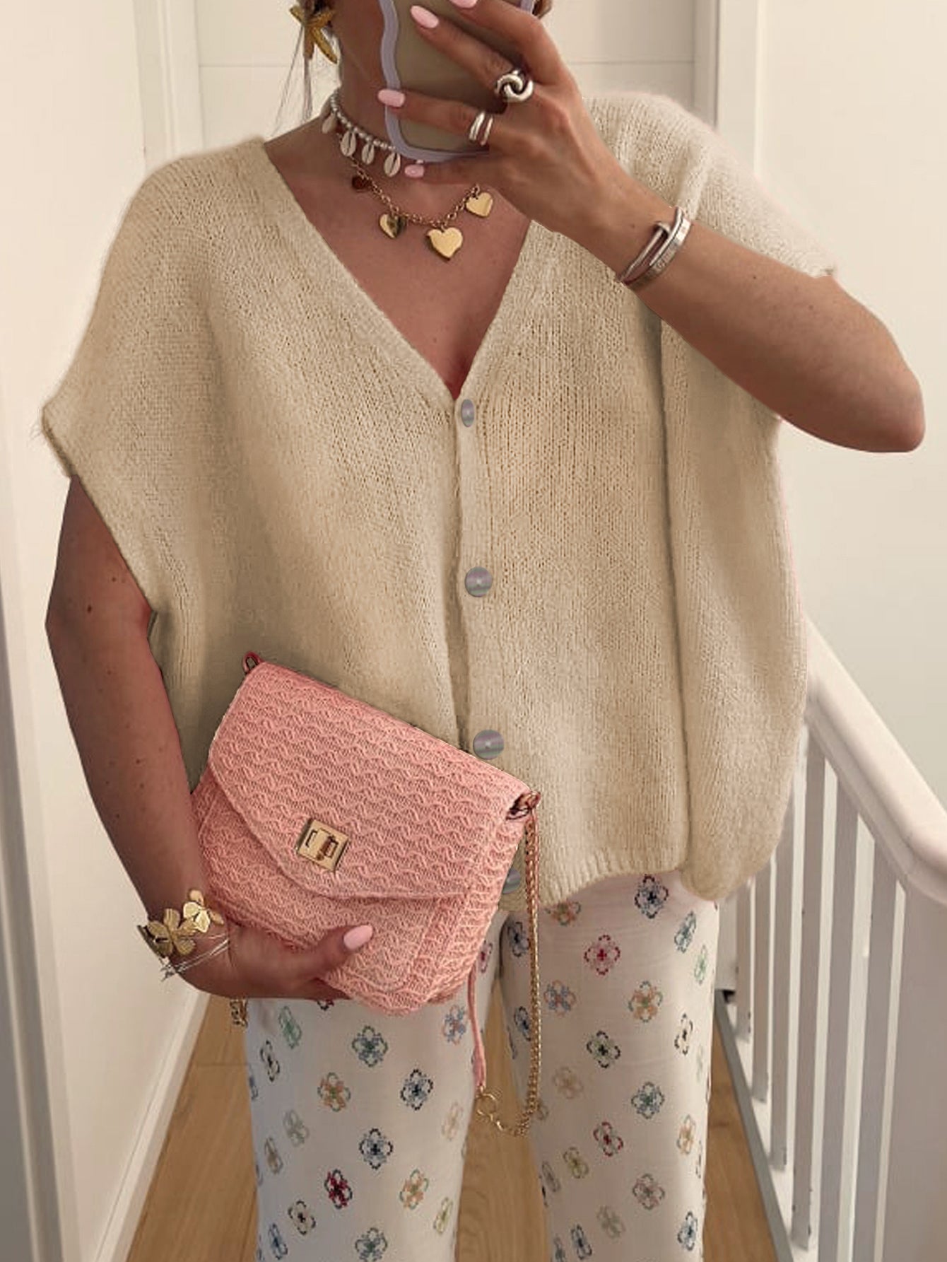 Variant image for Dam Kortärmad Kofta V-ringning Polyester-25