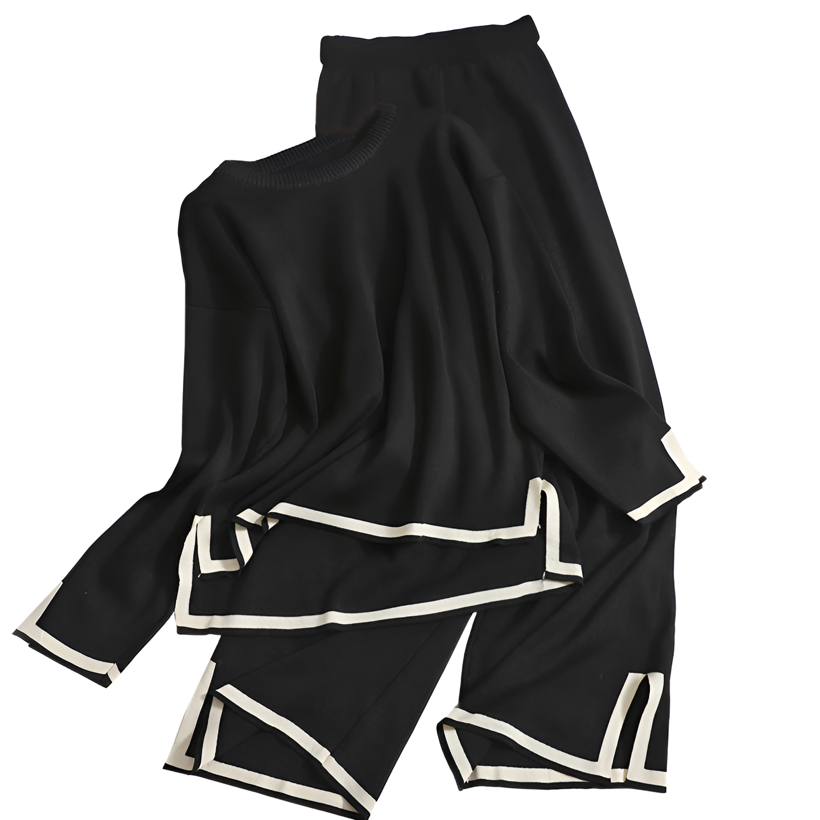Dams Lounge Set Slitsad Elastisk Blandning 9