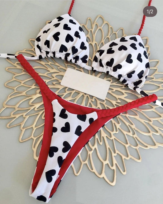 Färgglad Bikini för Dam i Hållbart Nylon och Spandex – Bekväm Passform för Strand och Pool 1