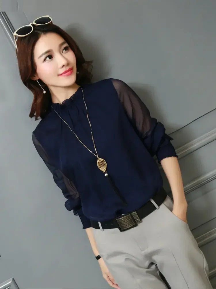 Variant image for Vit Dam Blus Avslappnad Bomull-31