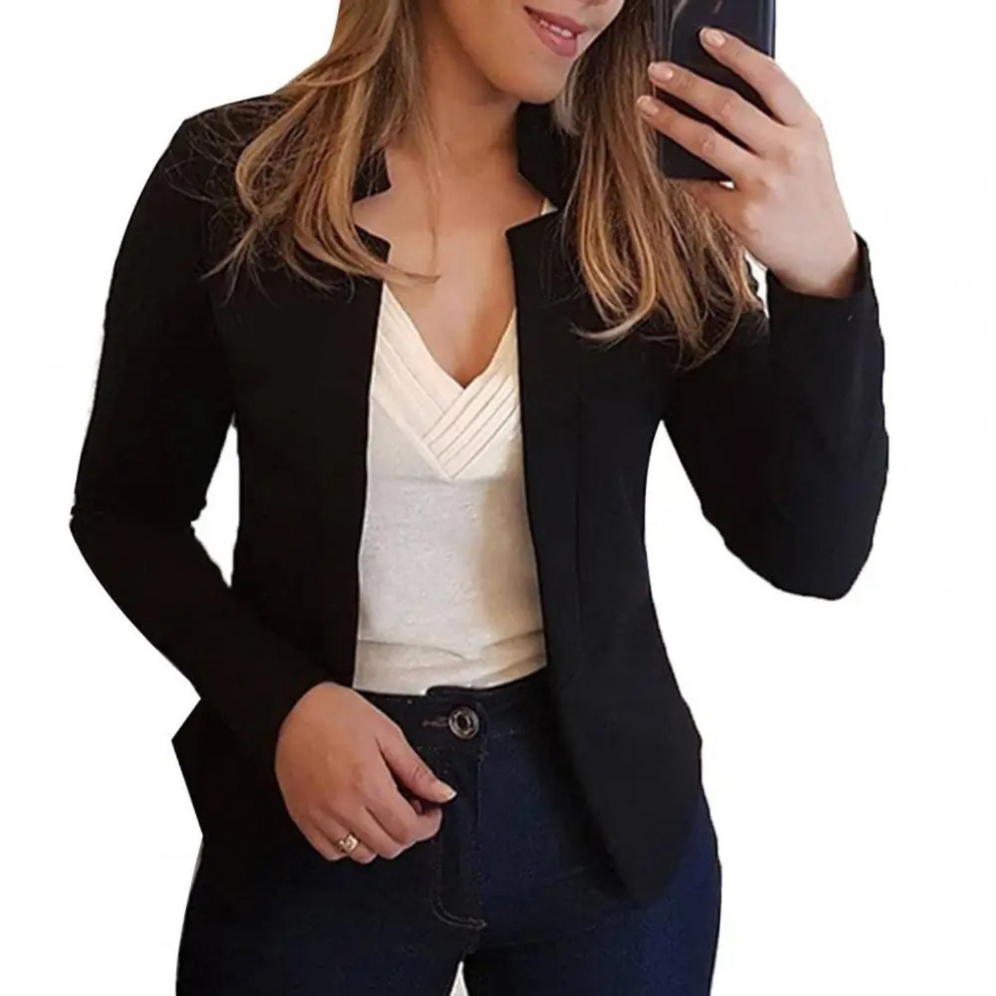 Variant image for Dam Blazer Skräddarsydd Polyester för Kontorsarbete Elegant Design-49