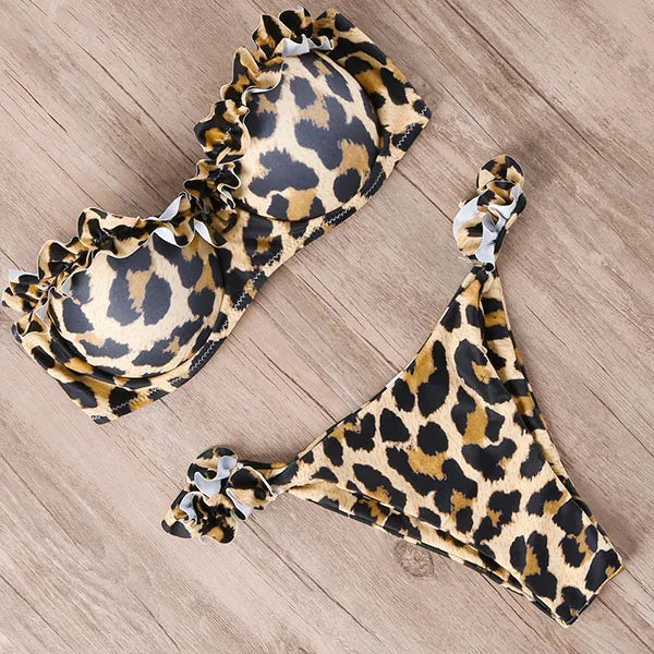 Variant image for Dam Bikini Utan Bärare Unikt Mönster Nylon Spandex-25
