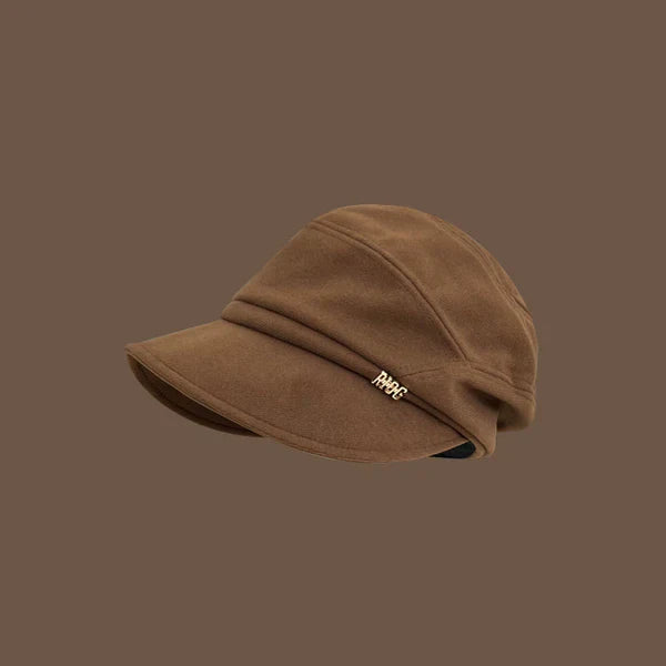 Dam Cabbie Hatt Elegant Bomulls- och Ullmix-6