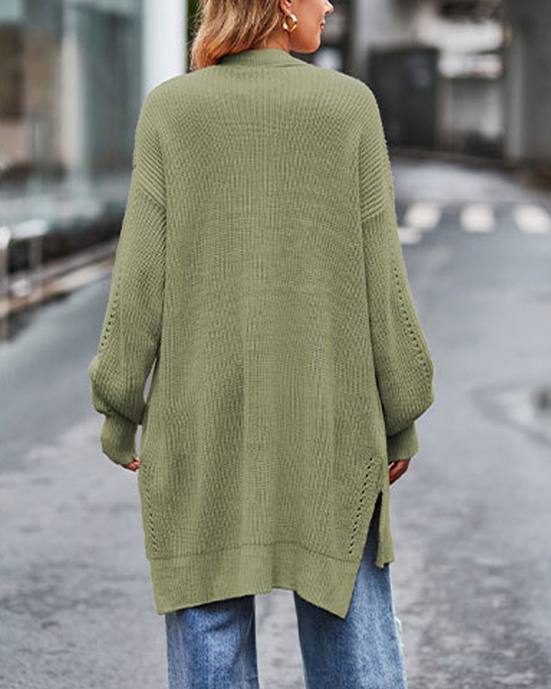 Damens Stickad Jacka Löst Sittande Akryl 3