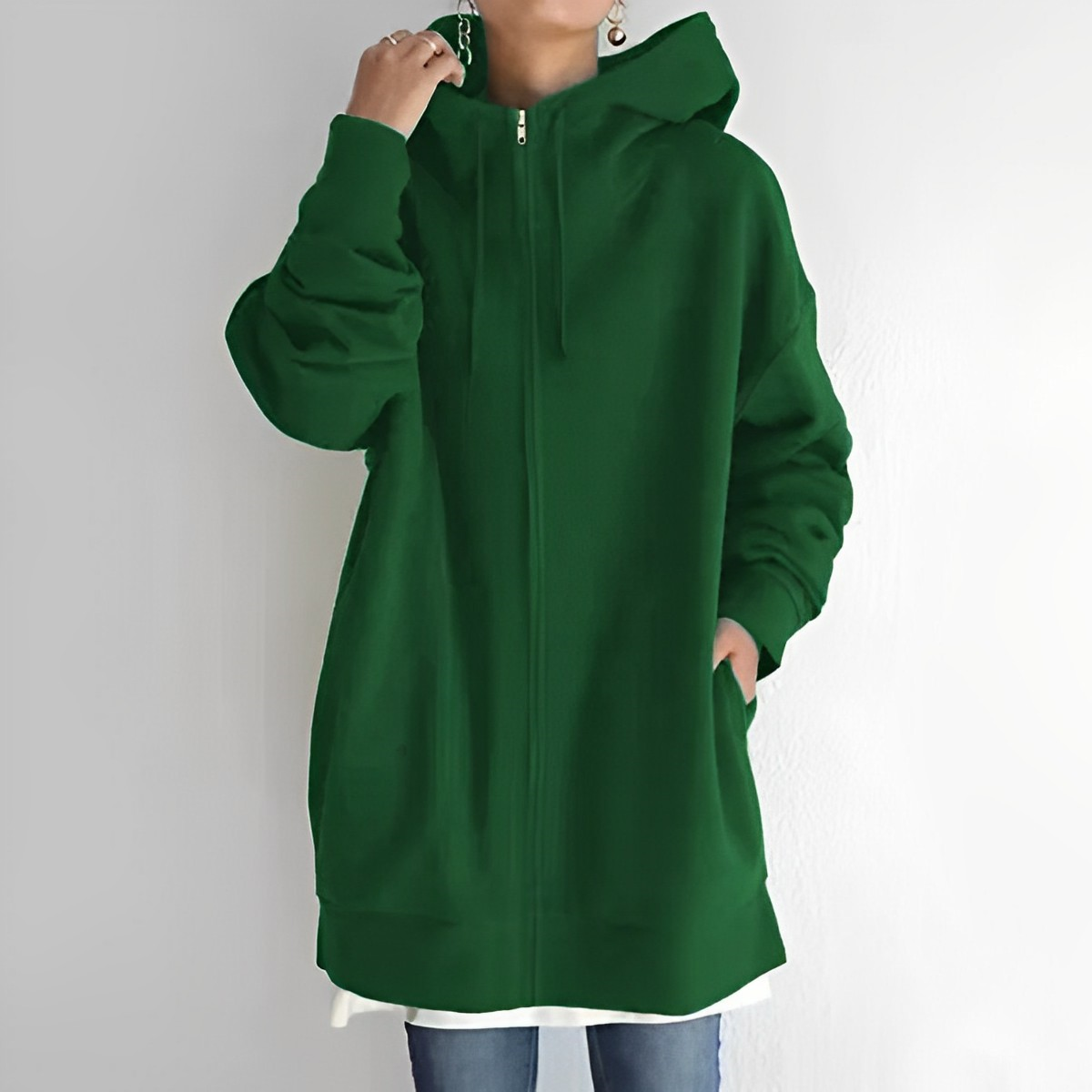 Hoodie Dam i Mjukt Material – Avslappnad Passform med Huva, Perfekt för Vardagsbruk och Utflykter 9