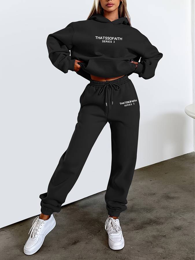 Variant image for Kvinnors Tvådelad Jogging Set Sportig Design Andningsbart Material-1