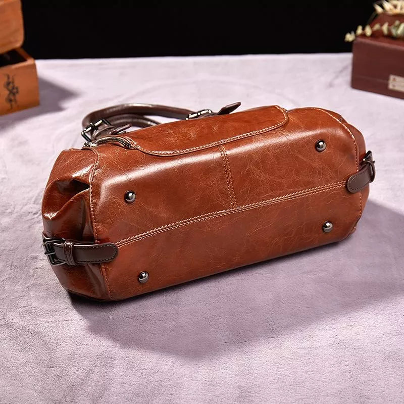 Dam Läderväska Vintage Elegant Design med Justerbara Bältesfästen och Praktiska Fickor 3
