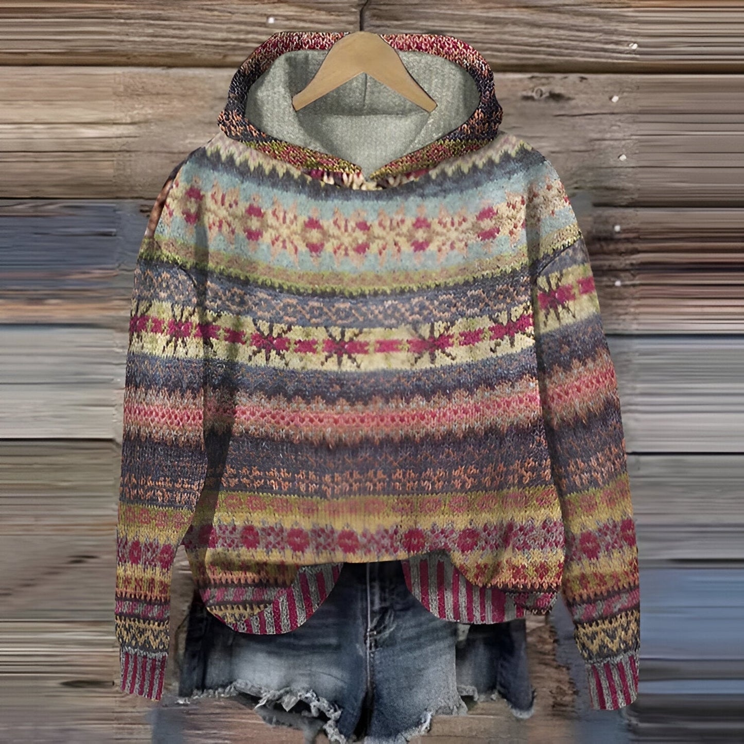 Variant image for Dam Hoodie Vintage Bomull Avslappnad Design-1