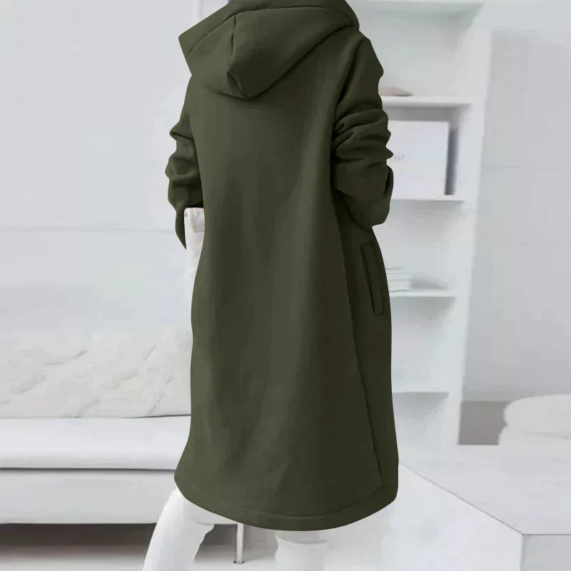 Damjacka Hoodie med Blixtlås och Huva i Bomull och Polyester 9