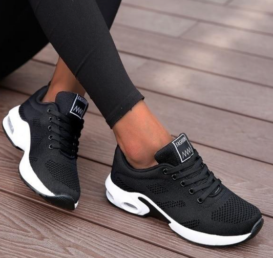 Kvinnors Sportiga Sneakers Andningsbar Mesh Ortopedisk Luftkudde Sula-1