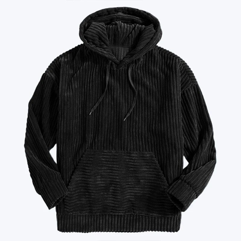 Hoodie Herr Modern Mjuk Polyester med Huva och Ribbade Detaljer 12
