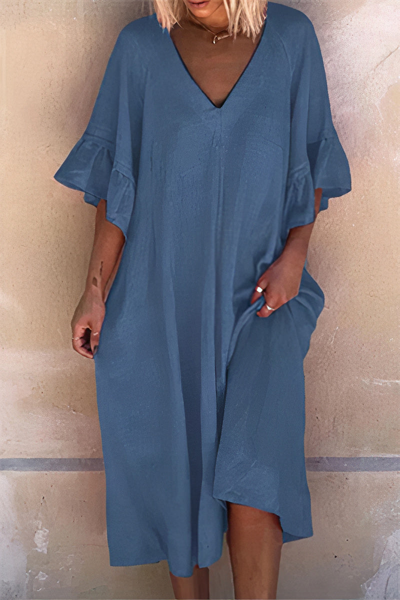 Variant image for Dam Sommarklänning Lätt Linne för Midsommar och Fest-22