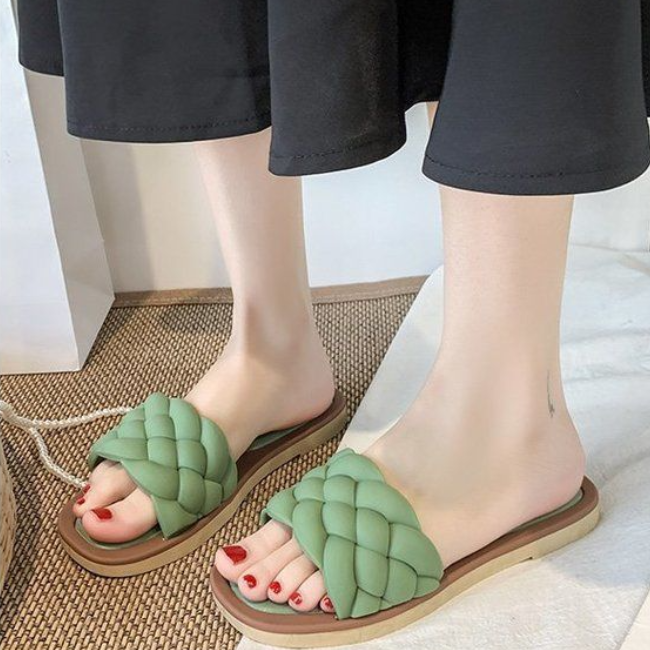 Dam Sandaler Öppen Tå Elegant Syntetiskt Läder-3