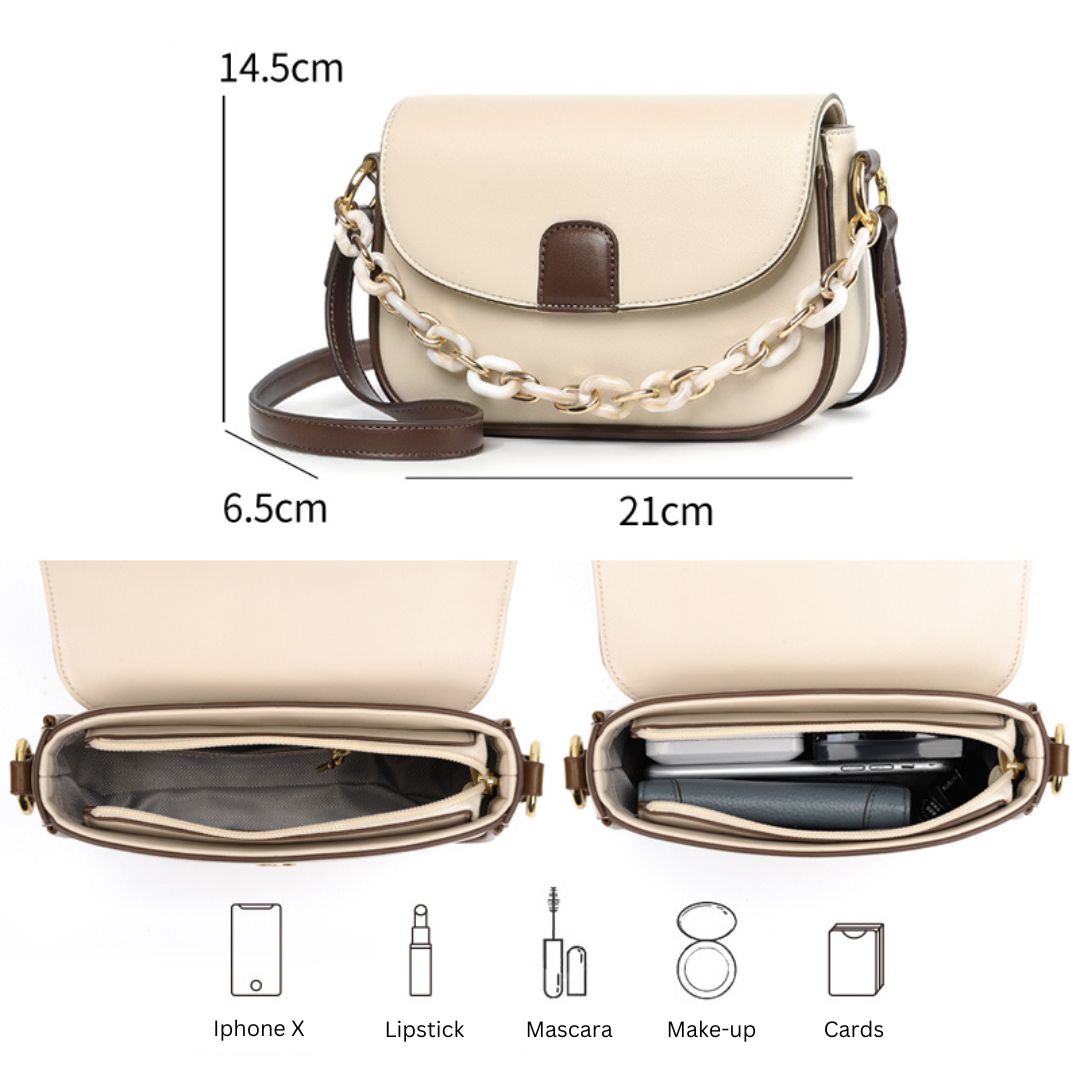 Dam Crossbody Väska Veganskt Läder Justerbar Rem Rymlig Interiör 6