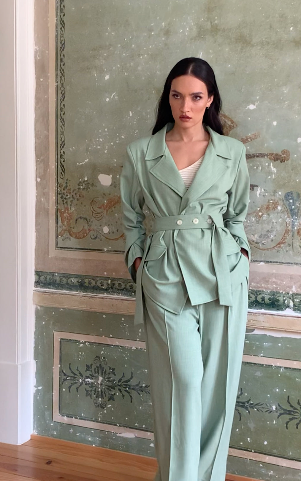 Dam Blazer Slim Fit Mjuk Polyester Rayon-1