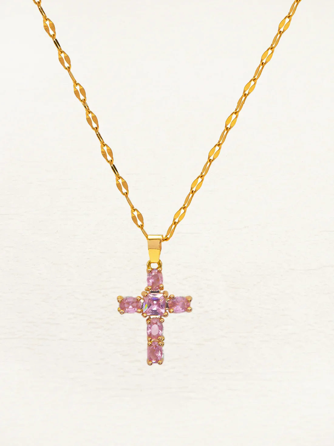 Variant image for Dam Halsband Korsdesign Guld Zirkonia-2