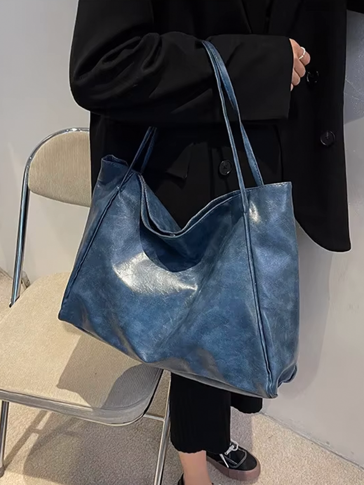 Dam Axelväska Läder Elegant Rymlig Design-2